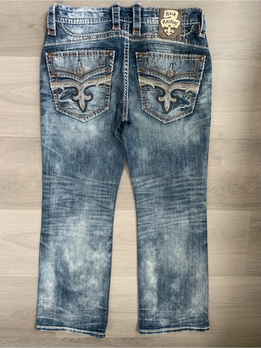 Rock Revival Owen Relaxed Straight Blue Jeans